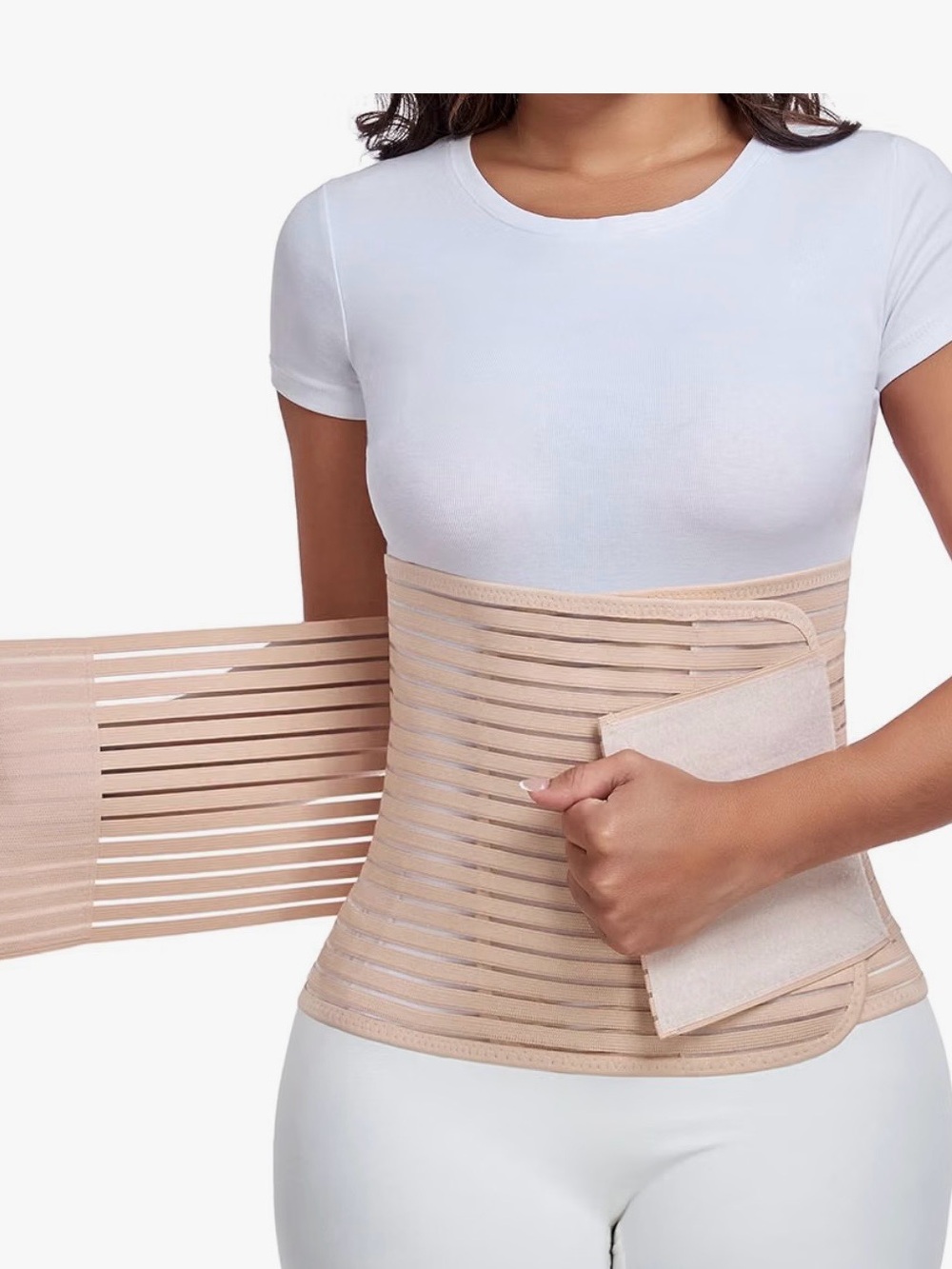 Beige Women's Waist Support Belt - Adjustable Compression
